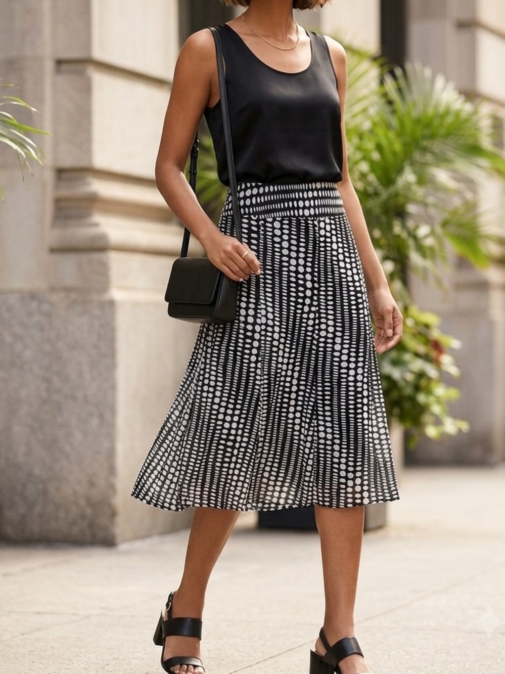 Laura Black & White Printed Skirt